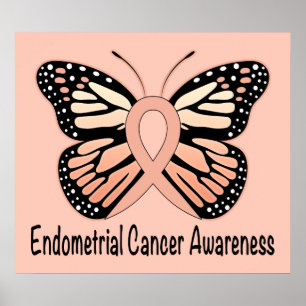 Poster Fita da consciência da borboleta do cancer