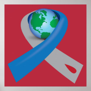 Pôster Fita da consciência do diabetes em todo o mundo