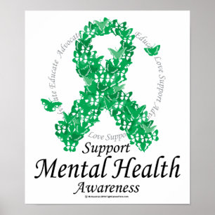 Poster Fita da saúde mental das borboletas