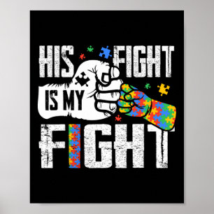 Poster Fita de Conscientização do Autismo Luta Dele é Min