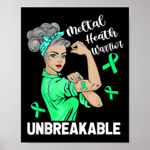 Poster Fita de Conscientização Inquebrantável do Guerreir