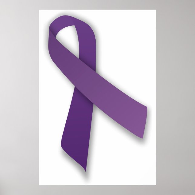 Poster Fita de Prevenção contra Violência e Abuso Roxo (Frente)
