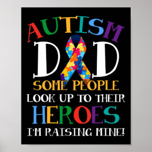 Poster Fita de Puzzle de Pai Autista Filho é Meu Herói Co