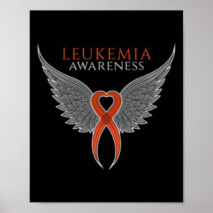 Poster Fita De Sensibilização Da Leucemia Laranja Com Asa
