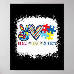 Poster Fita do Amor pela Paz Conscientização do Autismo A
