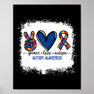 Poster Fita do Amor pela Paz Conscientização do Autismo A