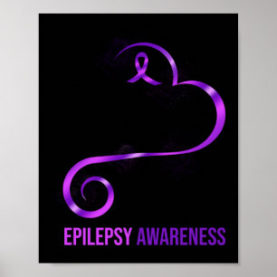 Poster Fita do Coração de Sensibilização para a Epilepsia