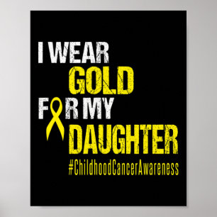Poster Fita Dourada do Câncer Infantil T Use Dourado Para