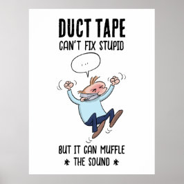 Poster Fita Duct Não Consegue Corrigir Cartoon Engraçado