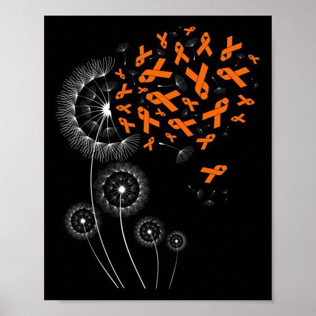 Poster Fita E Leucemia Dandelion Alerta Mês (Frente)