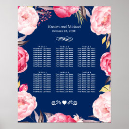 Poster Fita Floral Cor-de-rosa 6 Mesas