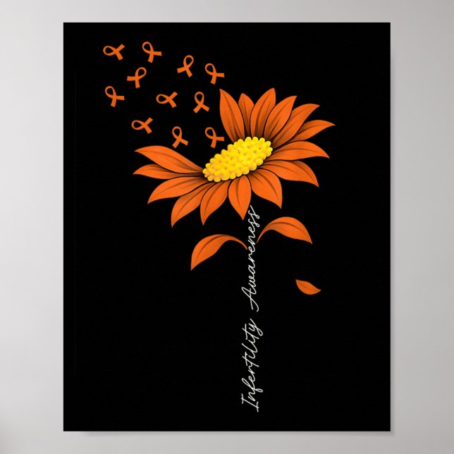 Poster Fita Laranja Suower de Conscientização da Infertil (Frente)