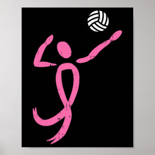 Poster Fita Rosa de Voleibol Sensibilização para o Cancer