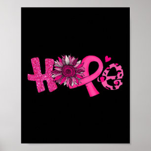 Poster Fita rosa-esperança Leopardo-girassol Cancer A