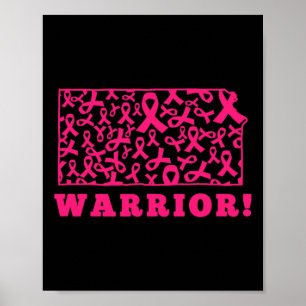 Poster Fita Rosa Ribbon State Kansas Ks Breve Cancer Luta