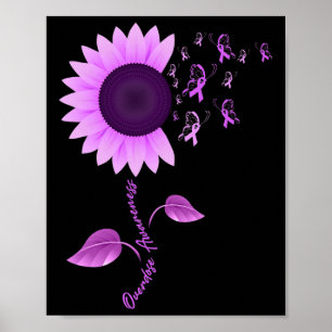 Poster Fita Roxa Borboleta Girassol Sobredosagem Awarene