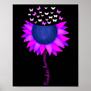 Poster Fita Roxa Borboleta Girassol Sobredosagem Awarene