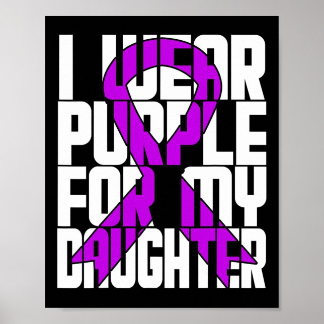 Poster Fita Roxa câncer de pâncreas Vestida para Filha (Frente)