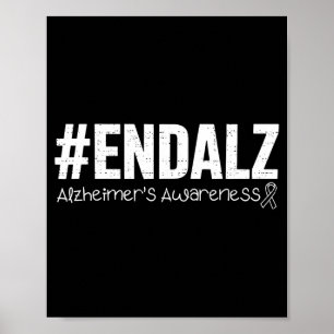 Poster fita roxa de conscientização sobre alzheimer demên
