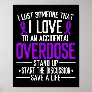 Poster Fita Roxa de Conscientização sobre Overdose Perdi
