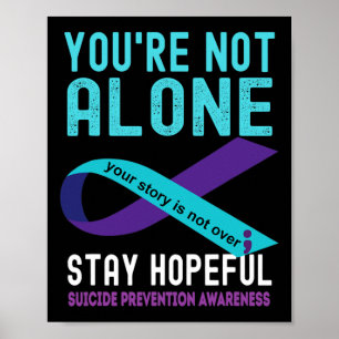 Poster Fita Roxa Teal Suporta Prevenção Suicida Em Guerra