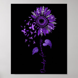 Poster Fita Roxo Púrpura de Sensibilização para a Sobredo