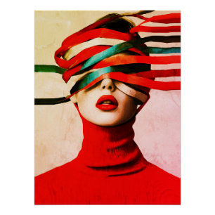Pôster Fita Surrealista Modernista Minimalista Mulher de