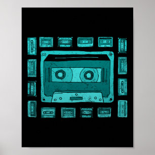 Poster Fitas Antigas da Escola de Água Teal Light Teal Co