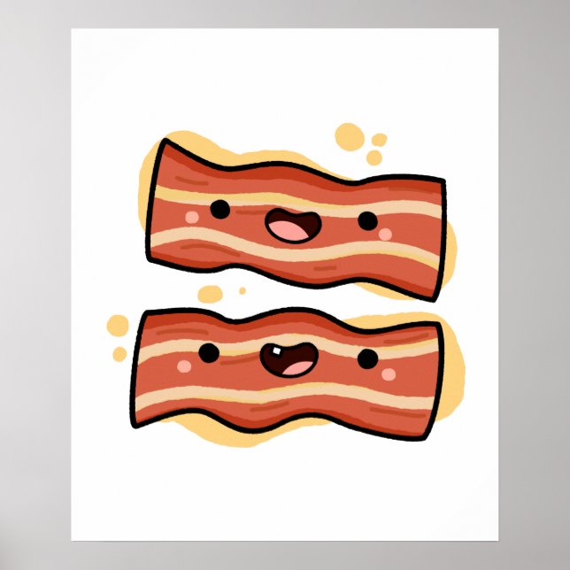 Poster Fitas de Bacon em Kawaii (Frente)