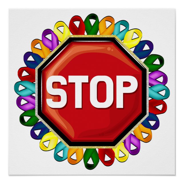 Pôster Fitas de sensibilização do cancer (Frente)