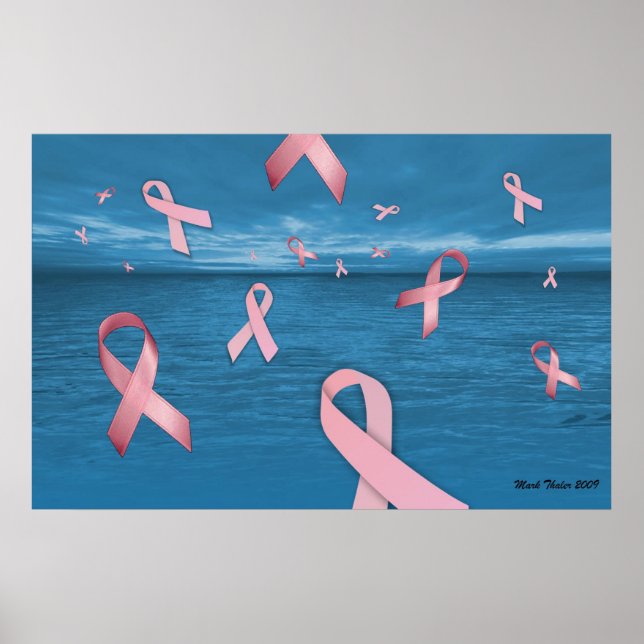 Poster Fitas De Sensibilização Do Cancer Do Céu (Frente)