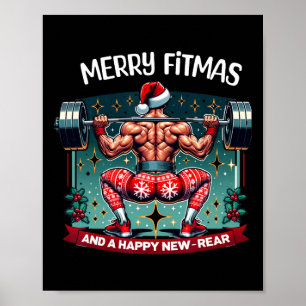 Poster Fitmas De feliz E Pesos De Malhação De Ano Traseir