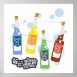 Poster Fizzy Levantando Bebida Gráfico<br><div class="desc">Willy Wonka e a fábrica de chocolate | Gráfico com vários sabores da bebida que levanta Willy Wonka!</div>