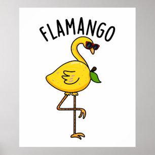 Poster Fla-mango Funny Flamingo Pun