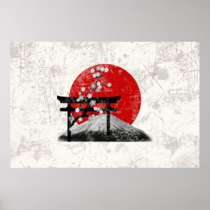 Pôster Flag and Symbols of Japan ID153