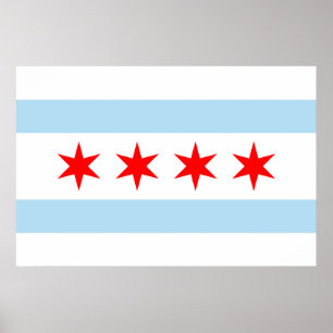 Pôster Flag of Chicago Print
