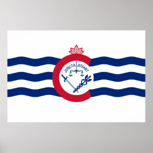 Poster Flag of Cincinnati (Ohio)