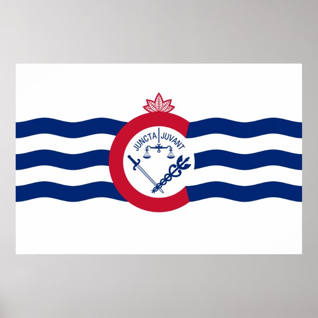 Poster Flag of Cincinnati (Ohio) (Frente)