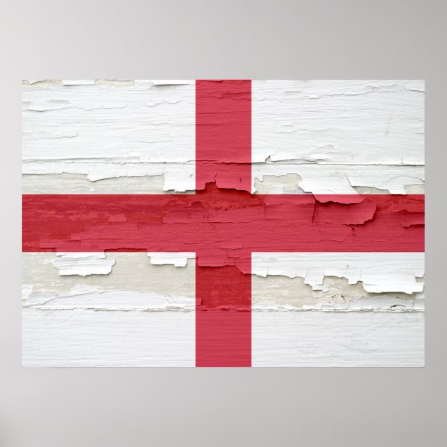 Pôster Flag of England Weathered (Frente)
