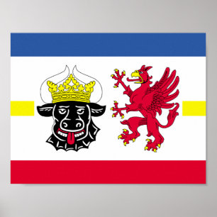 Pôster Flag of Mecklenburg-Western Pomerania