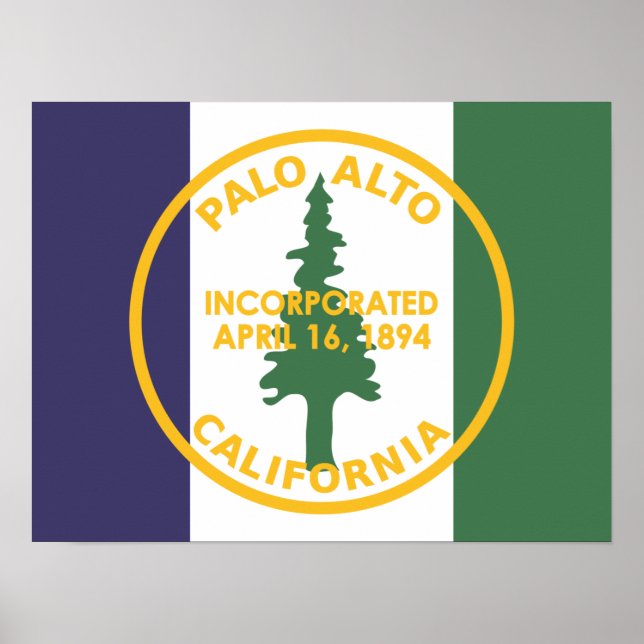 Poster Flag of Palo Alto, California (Frente)