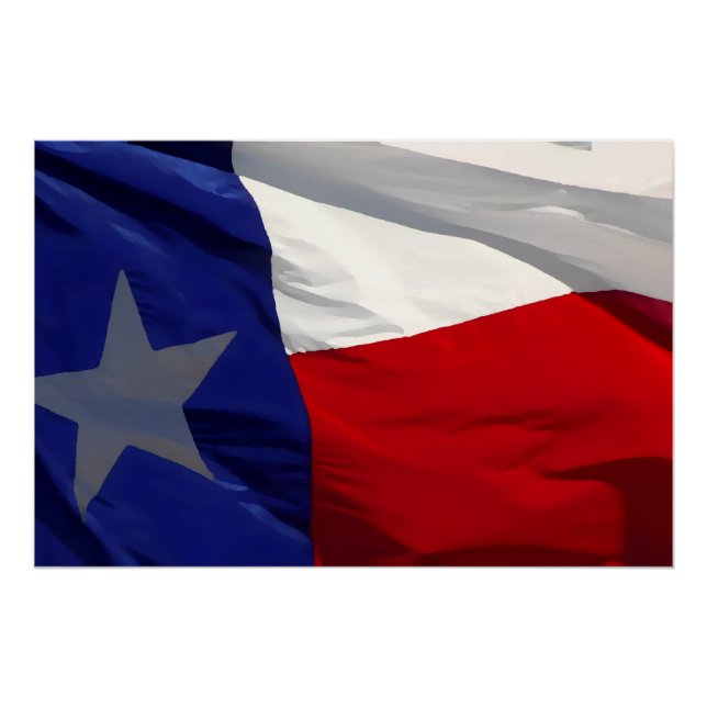 Pôster Flag of Texas Pop Art (Frente)