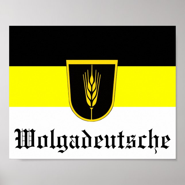 Poster Flag of Wolgadeutsche (black/yellow/white version  (Frente)