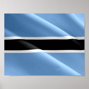 Poster Flag Waving BOTSWANA -