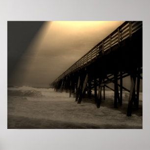 Poster Flagler Beach Pier Photograph