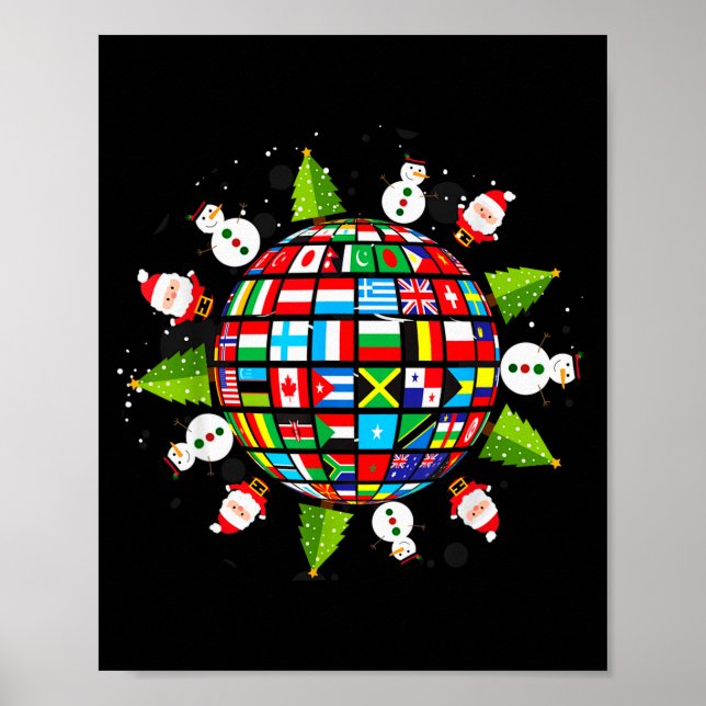 Poster Flags Of The World, Xmas Around The Globe  (Frente)