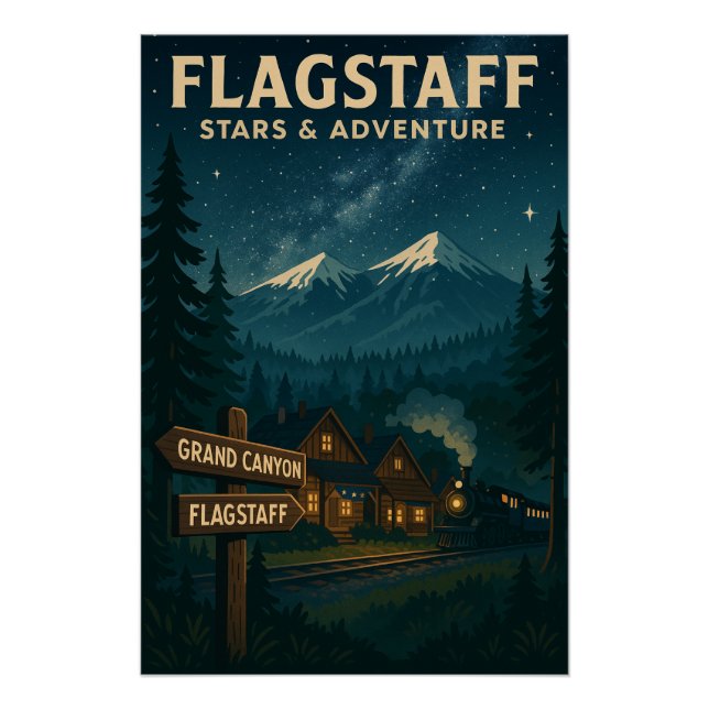 Pôster Flagstaff - Gateway para o Grand Canyon (Frente)