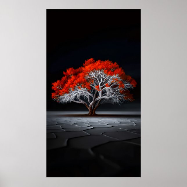 Poster Flame of Life – Red Tree of Resilience (Frente)