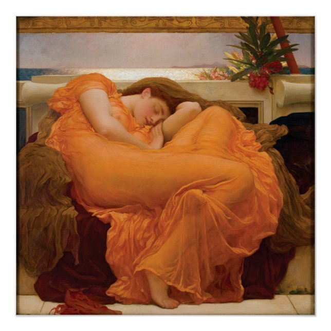 Pôster Flaming June Frederic Leighton Glossy (Frente)