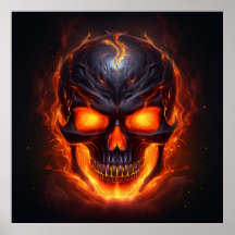 Poster Flaming Skull Fury